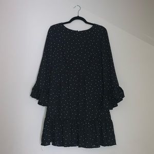 Joanie polka dot bell sleeve dress